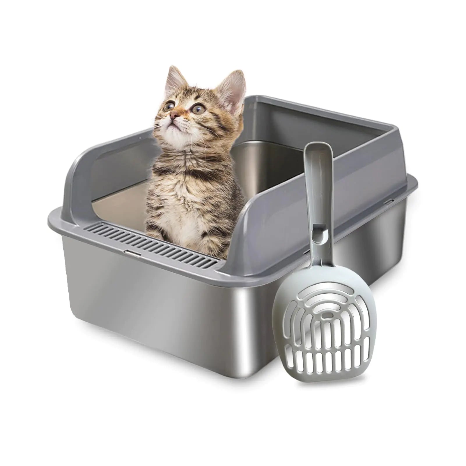 EasyCo Durable Stainless Steal Litter Box
